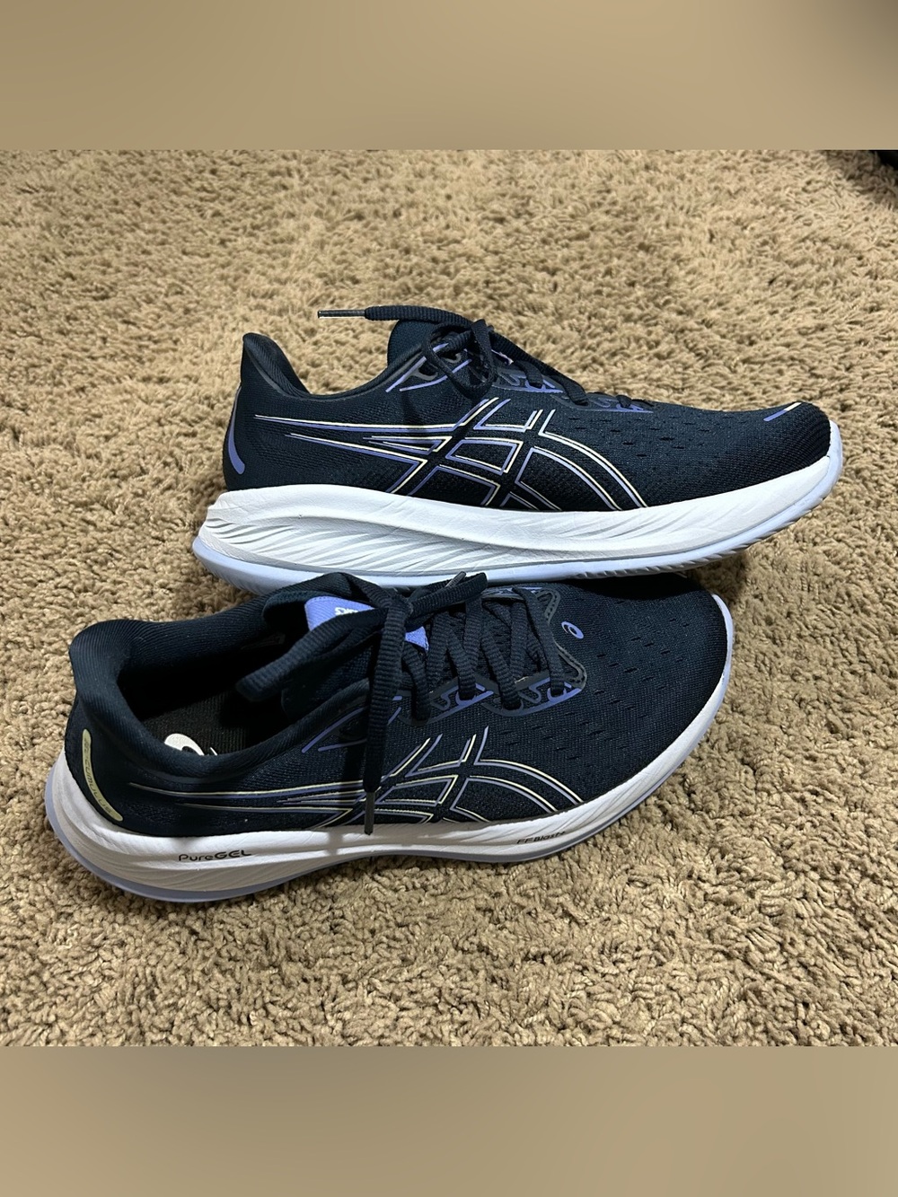 Asics Gel-Cumulus 26 Shoes Womens 9.5 Wide Blue PureGel FF Blast Carbon Sneaker